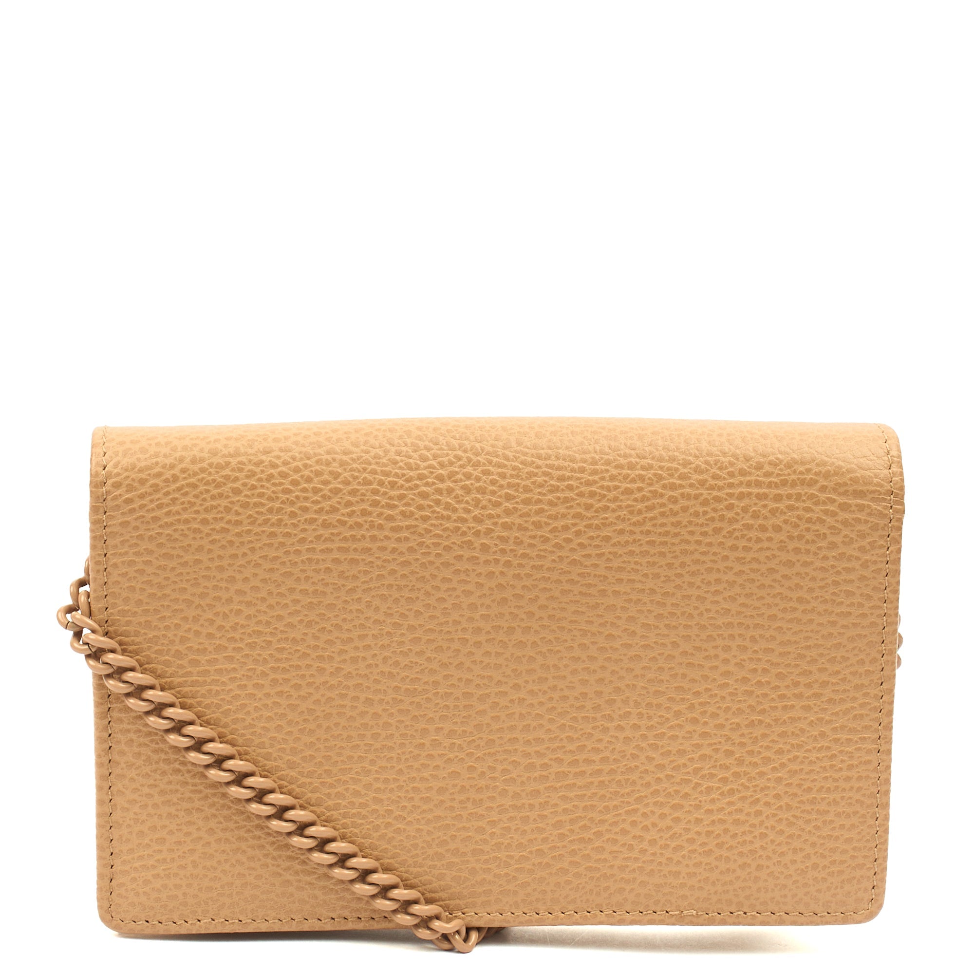 Gucci Cross Body Marmont Wallet On Chain in Neutral, Leather