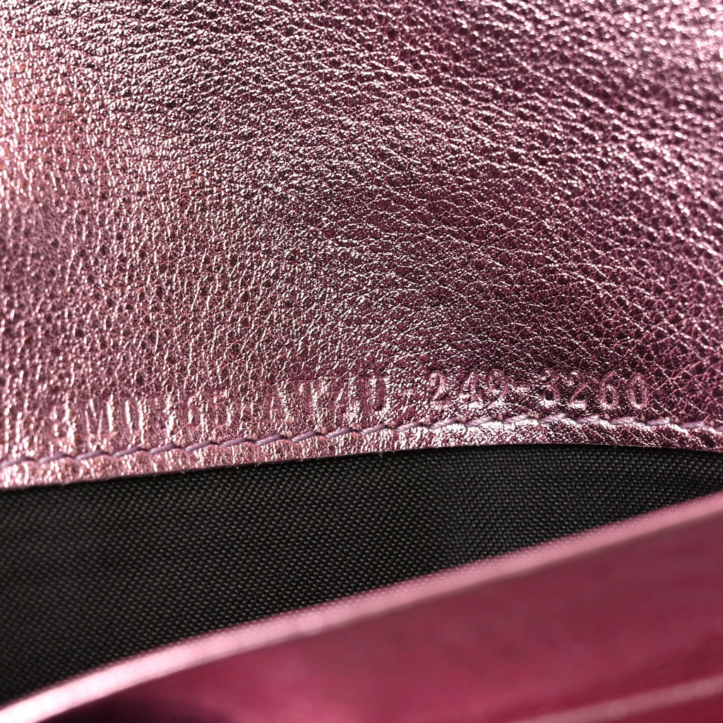 Vitello Catalan Mirror FF 1974 Embossed Continental Wallet on Chain Rosa
