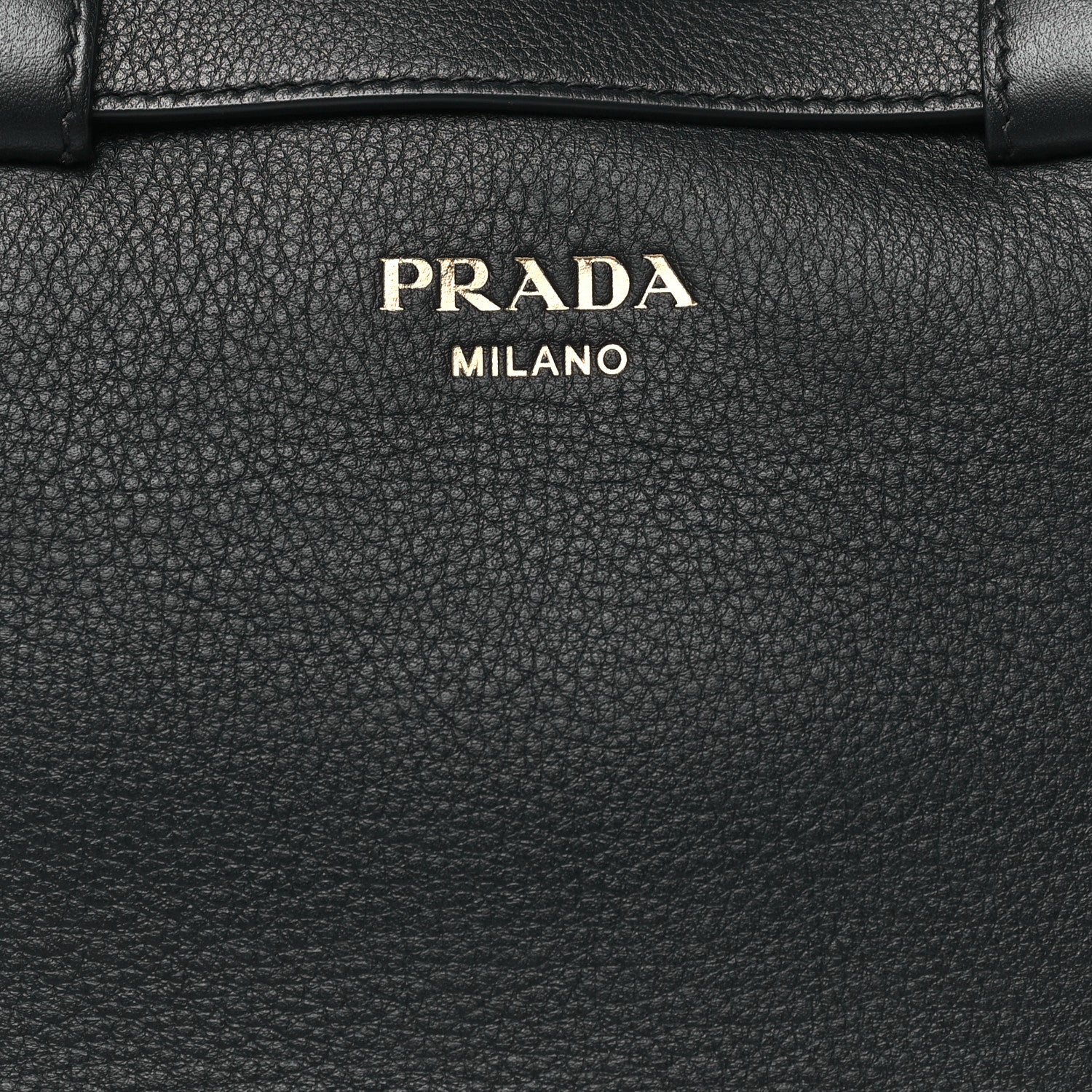 Soft Grain Calfskin Small Double Belt Tote Black