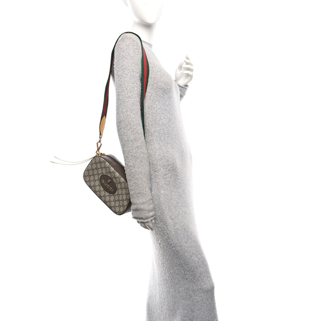 GG Supreme Monogram Web Neo Vintage Shoulder Bag Beige New Acero Crop