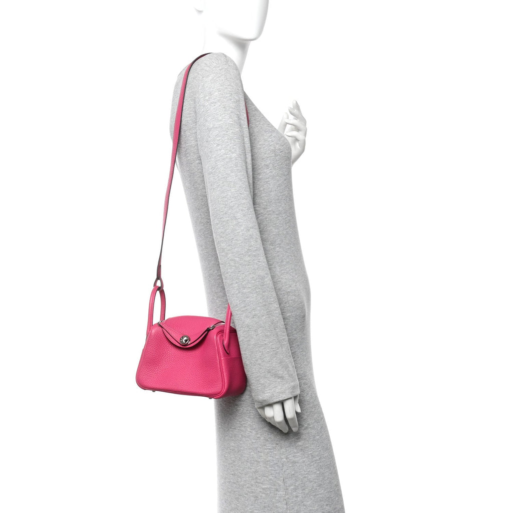 Taurillon Clemence Mini Lindy 20 Rose Extreme