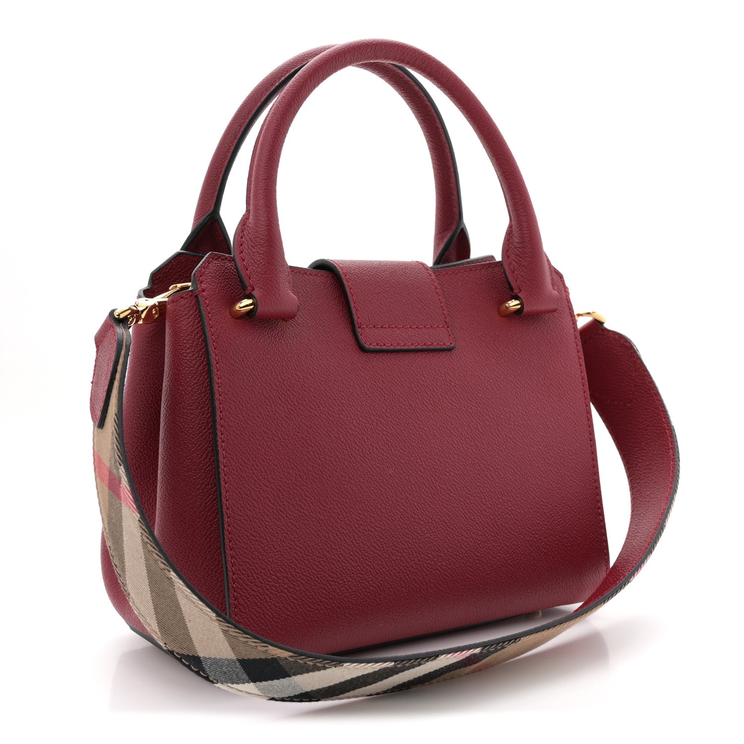 Soft Grain Calfskin Small Buckle Tote Parade Red