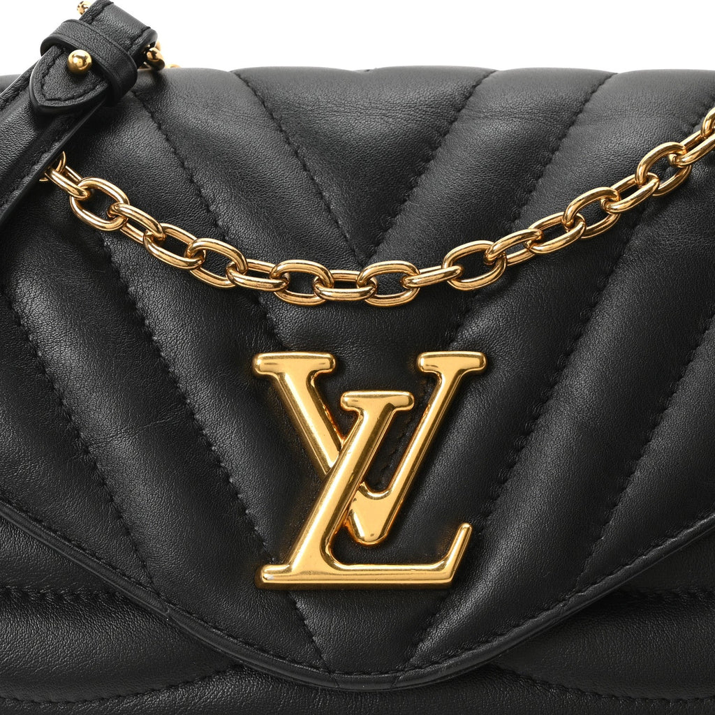 Calfskin LV New Wave Chain Bag Black