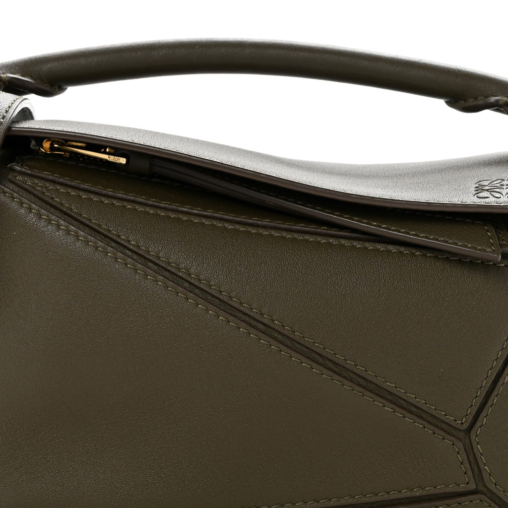 Calfskin Mini Puzzle Bag Khaki Green
