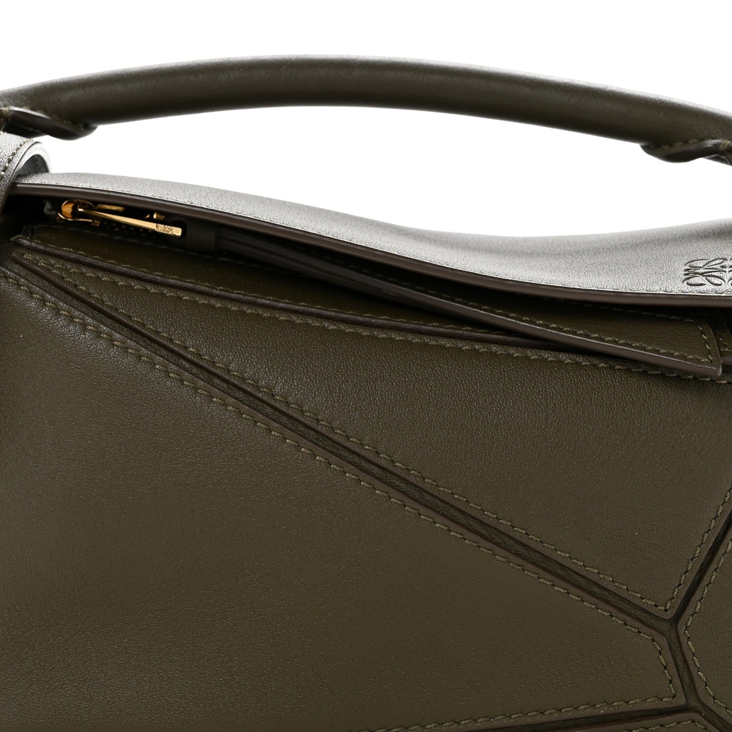 Calfskin Mini Puzzle Bag Khaki Green