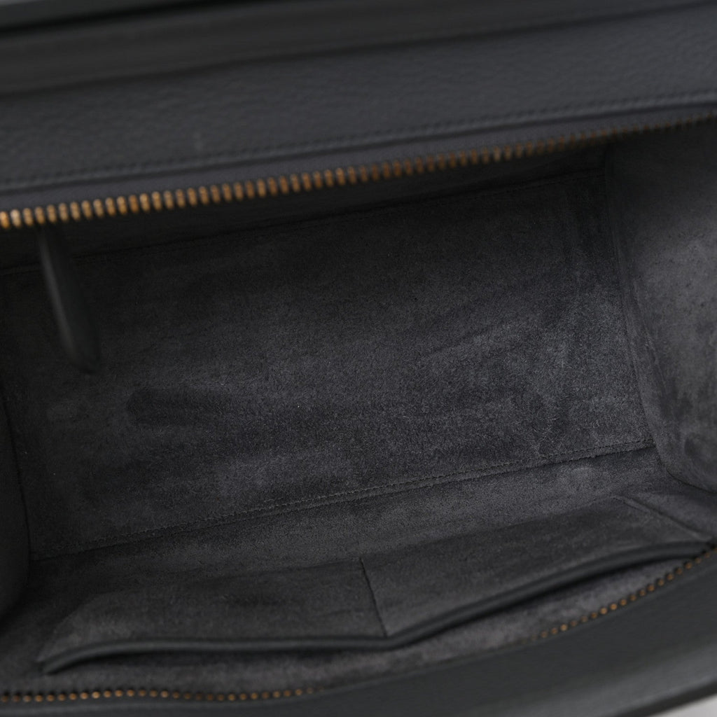 Baby Drummed Calfskin Micro Luggage Kohl