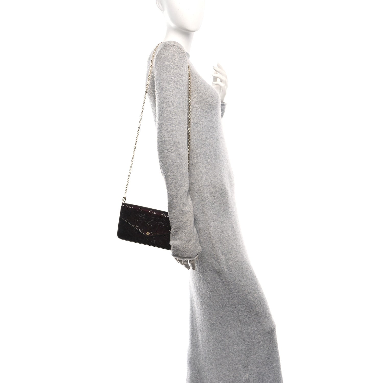 Vernis Pochette Felicie Chain Wallet Amarante