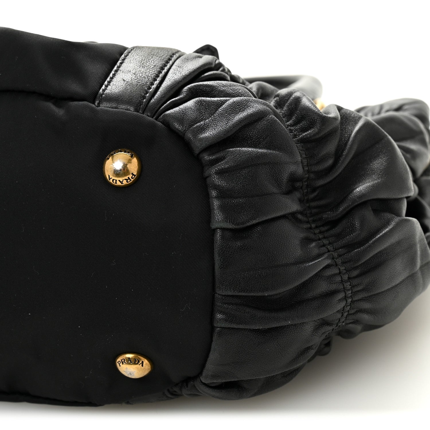 Tessuto Nylon Gaufre Shopping Satchel Black
