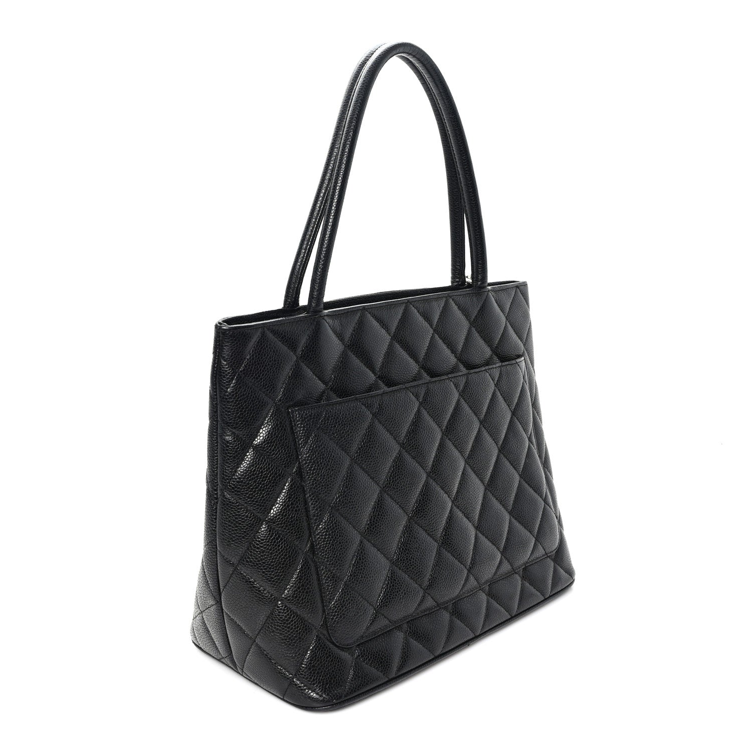 Caviar Quilted Medallion Tote Black