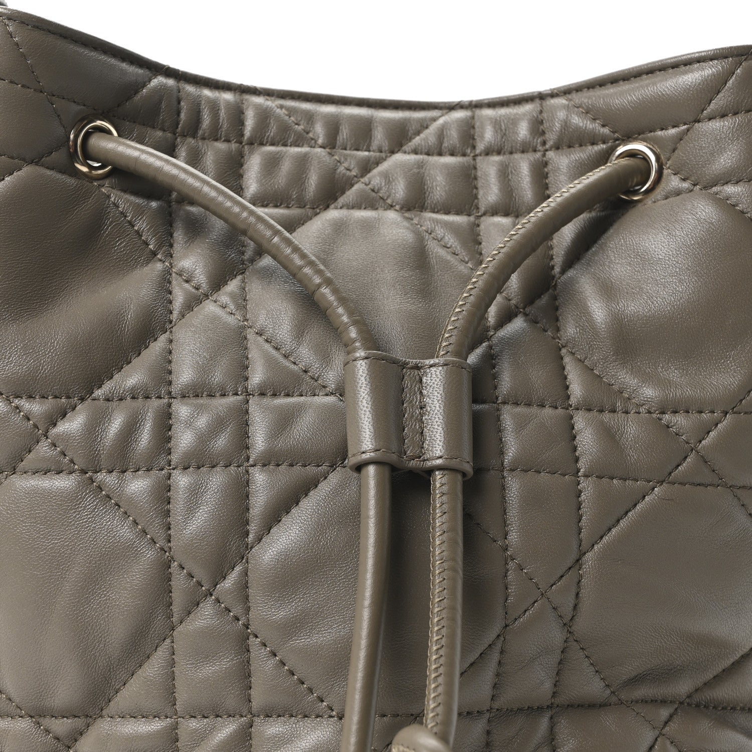 Calfskin Macrocannage Medium D-Motion Bag Clay Green