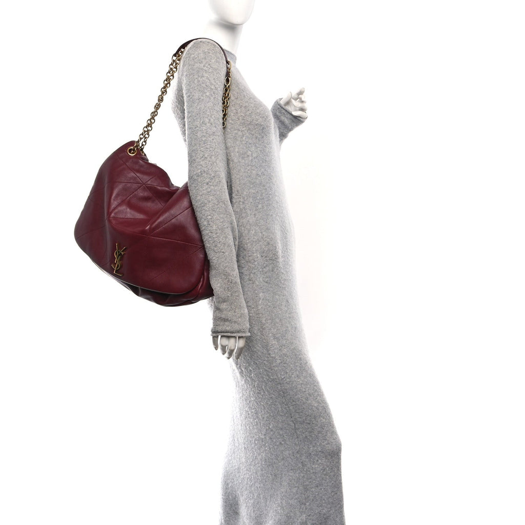 Lambskin Matelasse Monogram Large Jamie 4.3 New Dark Bordeaux