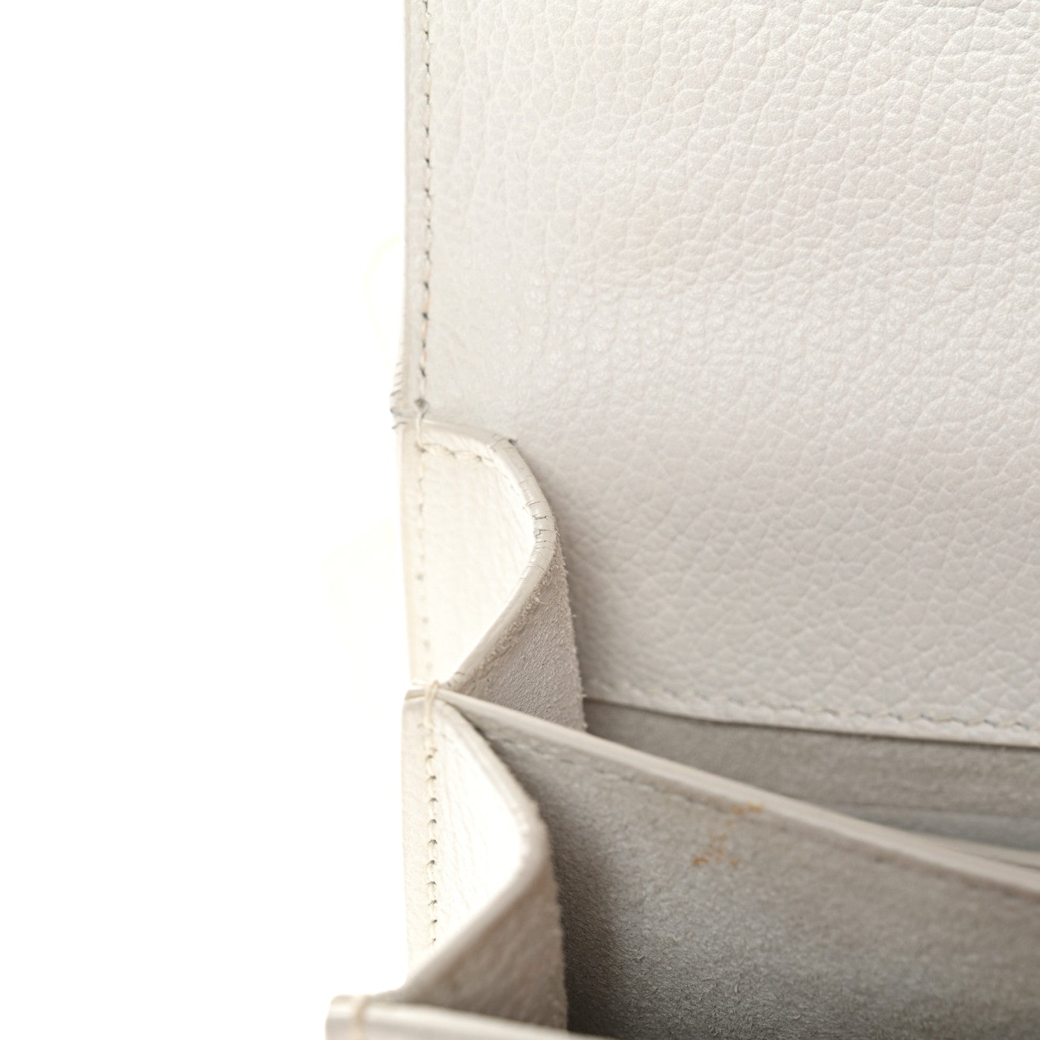 Grained Calfskin Medium Monogram Sunset Satchel White