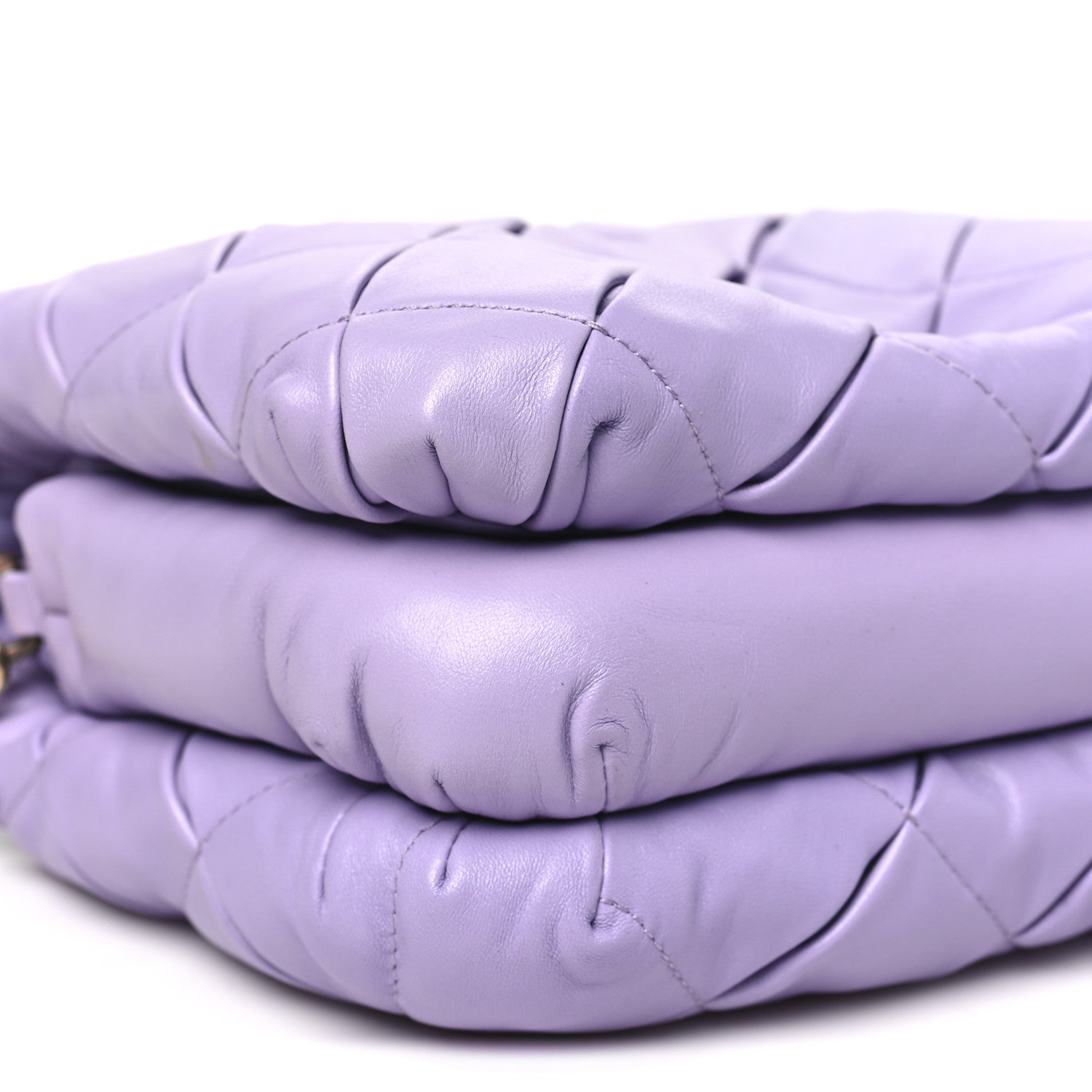 Lambskin Pleated Goya Puffer Bag Light Mauve