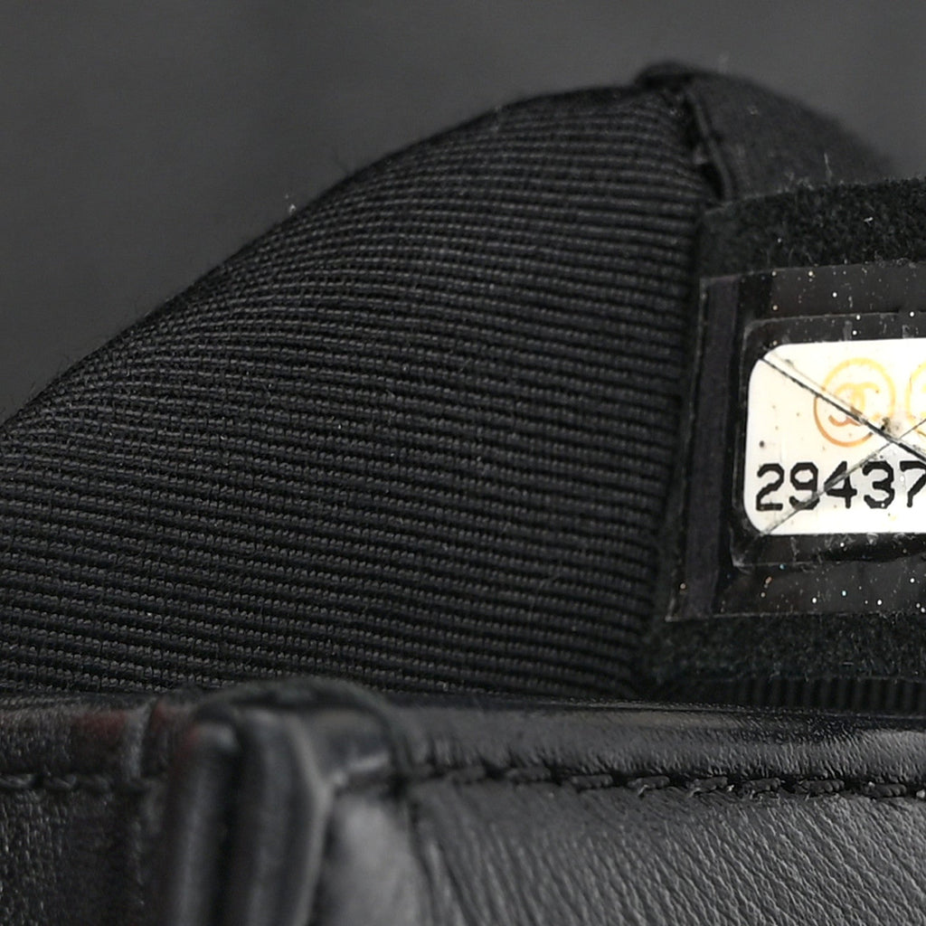 Calfskin Crystal Studded Quilted Medium Boy Flap  Black