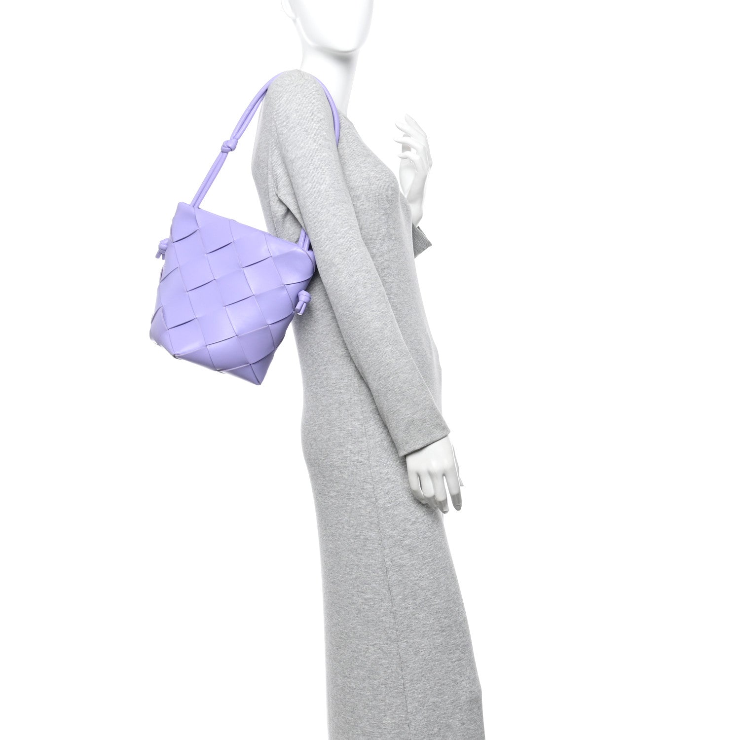 Nappa Maxi Intrecciato Clasp Bucket Bag Wisteria