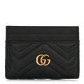 Calfskin Matelasse GG Marmont  Holder Black