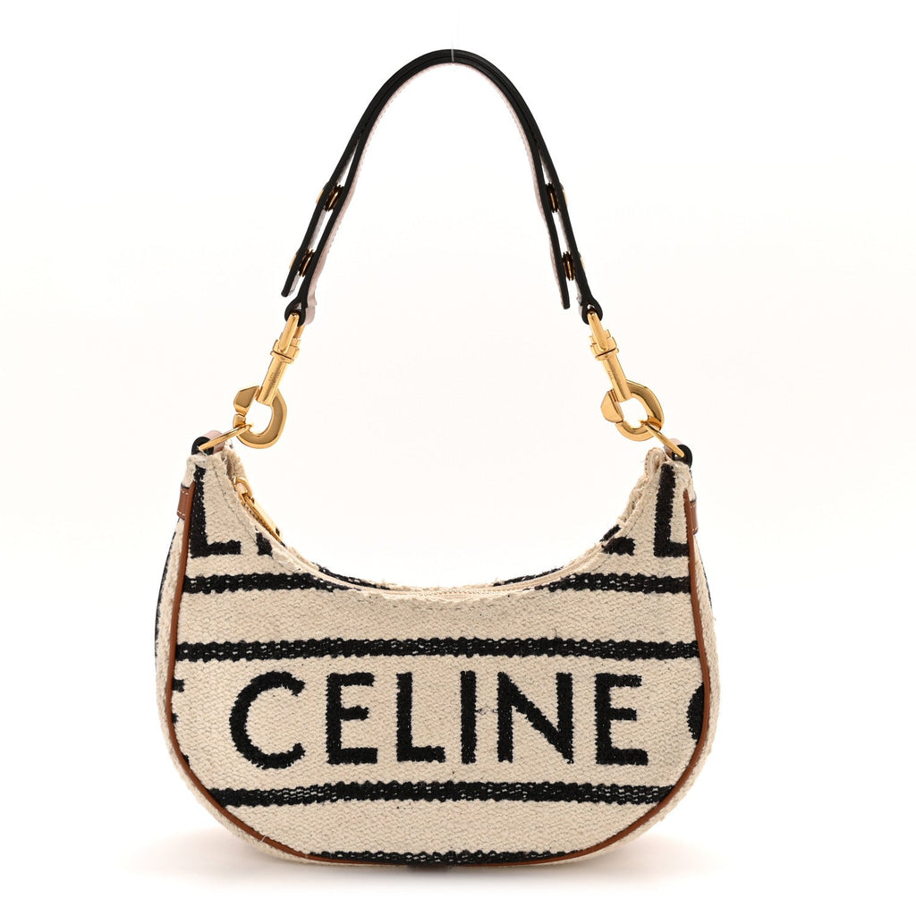 Textile Medium Ava Shoulder Bag White Black