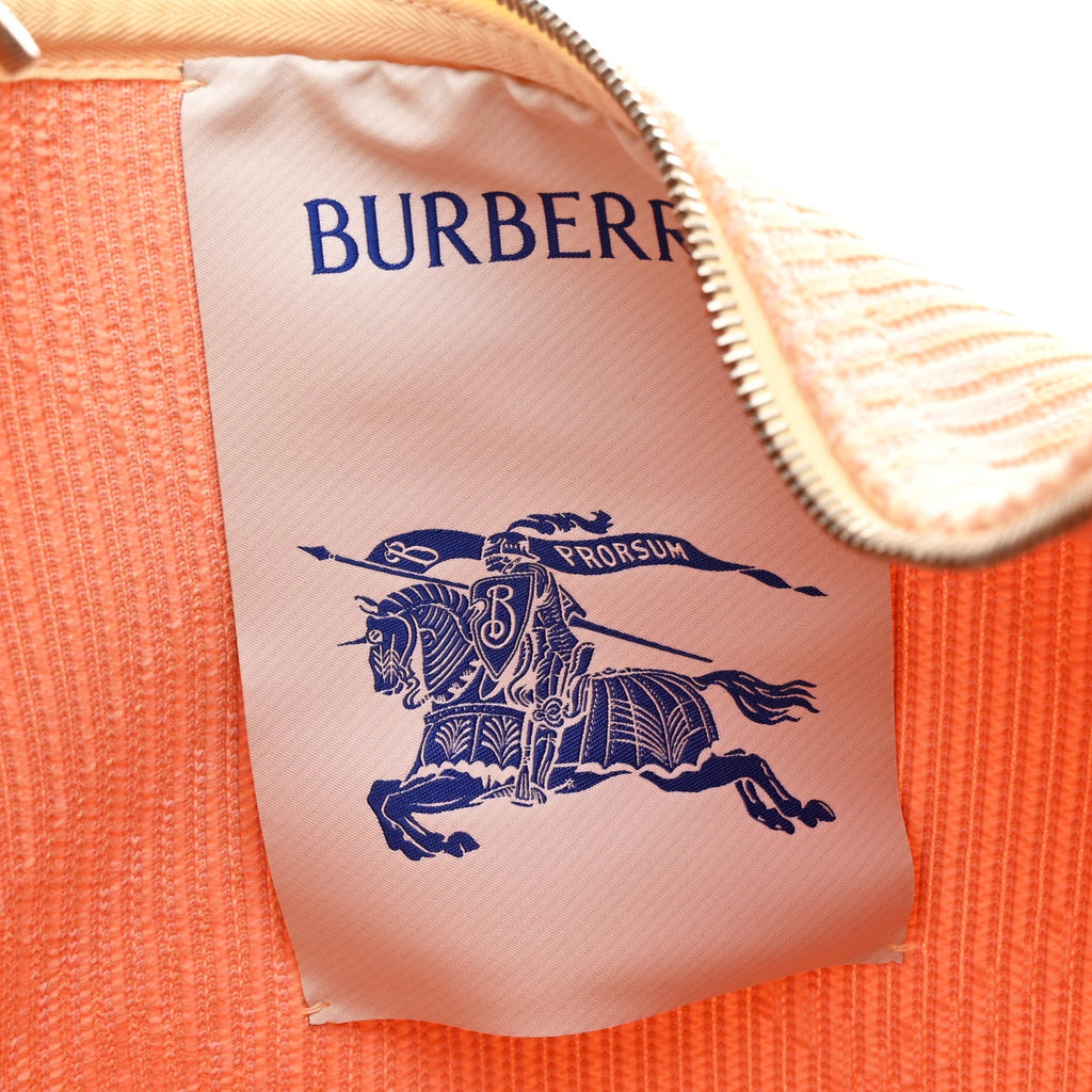 Canvas Knitted Check Medium Peg Duffle Bag Sherbert