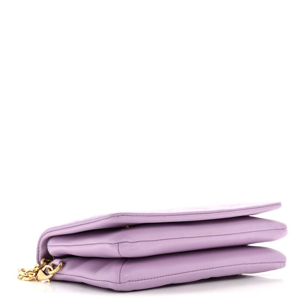 Lambskin Embossed Monogram Pochette Coussin Parme