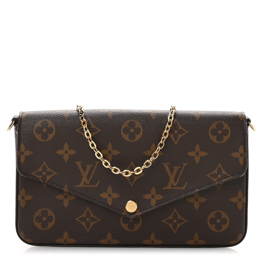 Monogram Pochette Felicie Chain Wallet Fuchsia