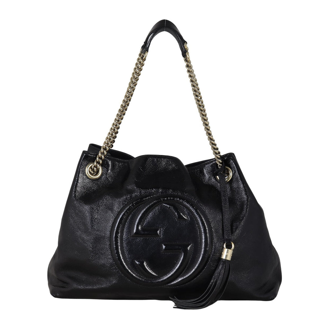 Gucci Soho Chain Shoulder Bag Medium Patent
