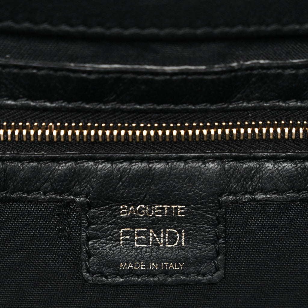 Nappa FF 1974 Embossed Baguette Black