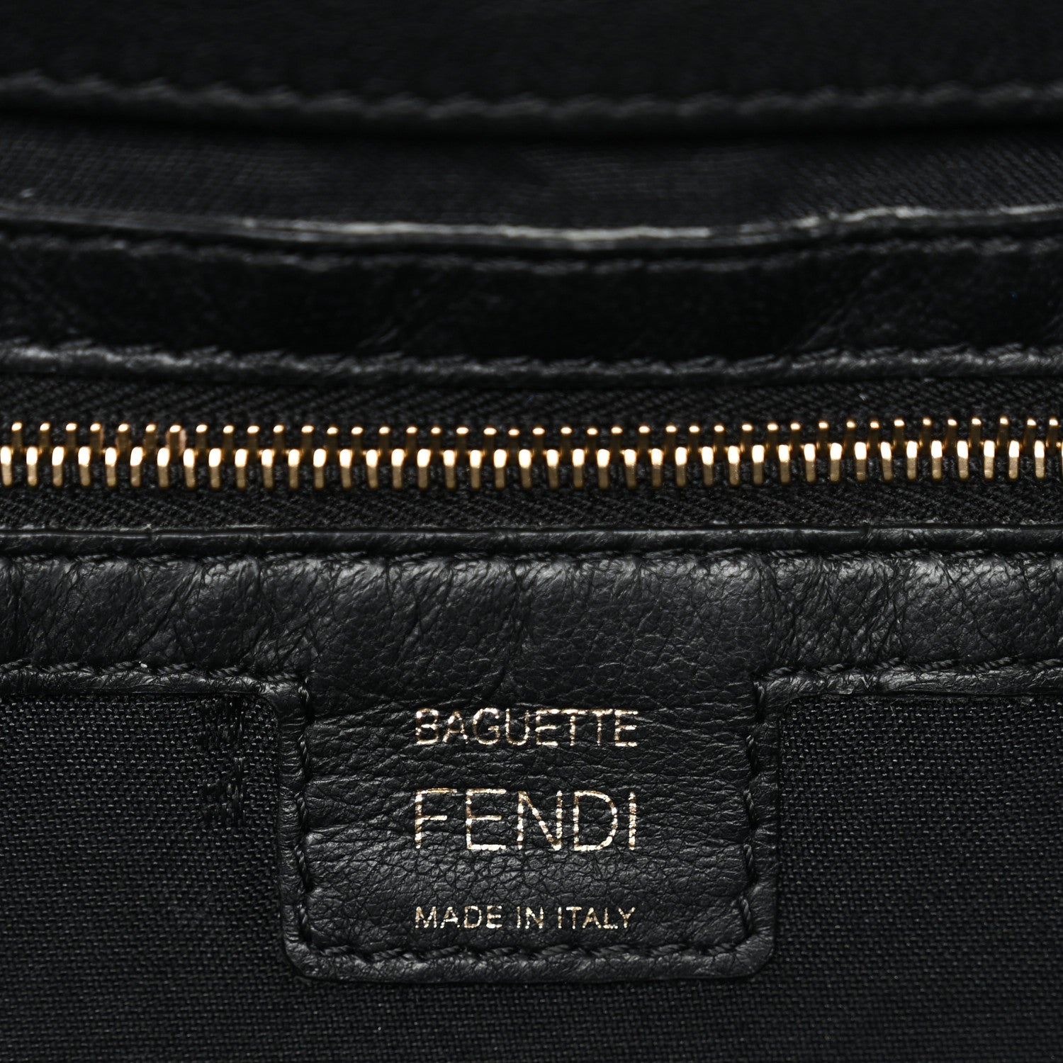 Nappa FF 1974 Embossed Baguette Black