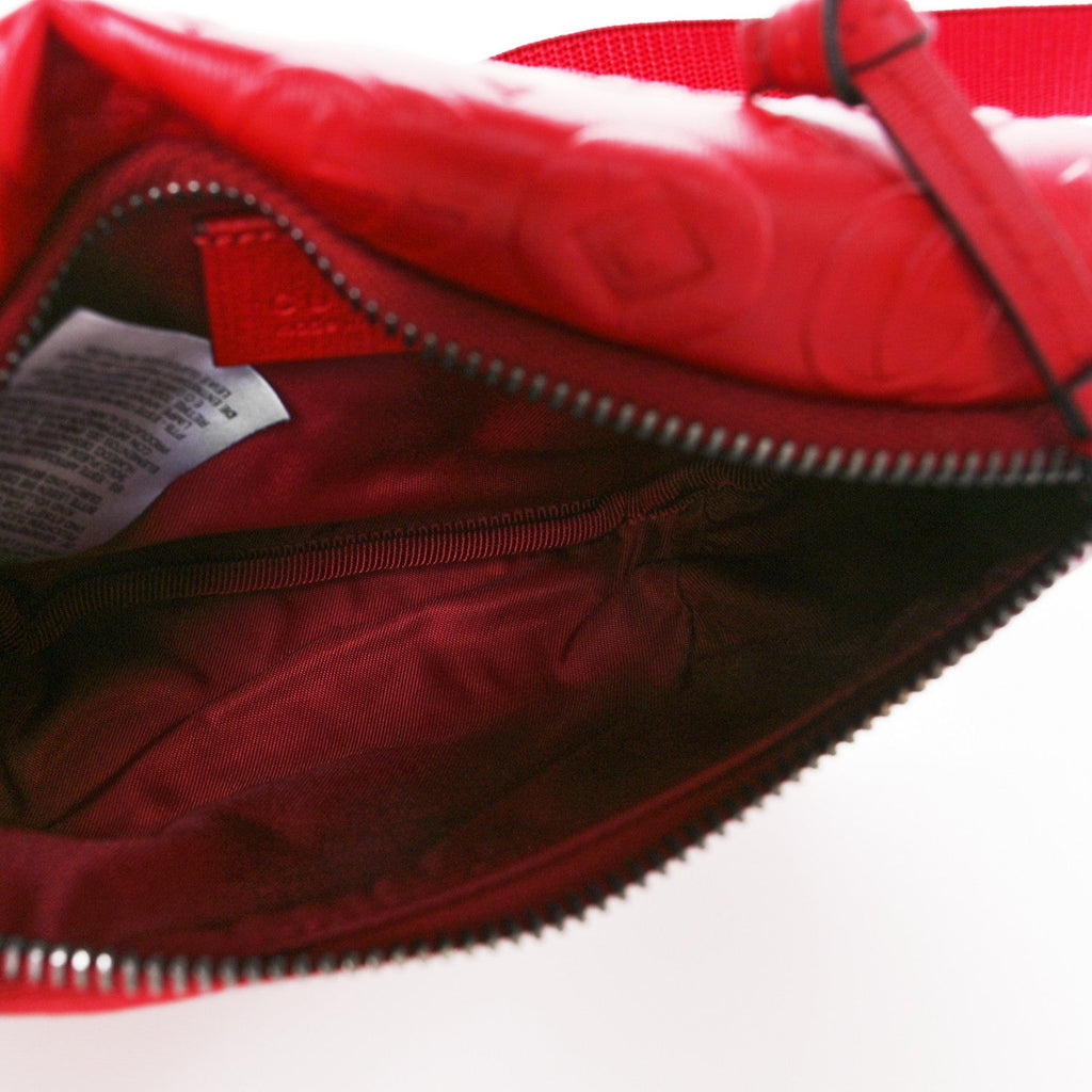 Calfskin Double G Embossed Childrens Belt Bag Red