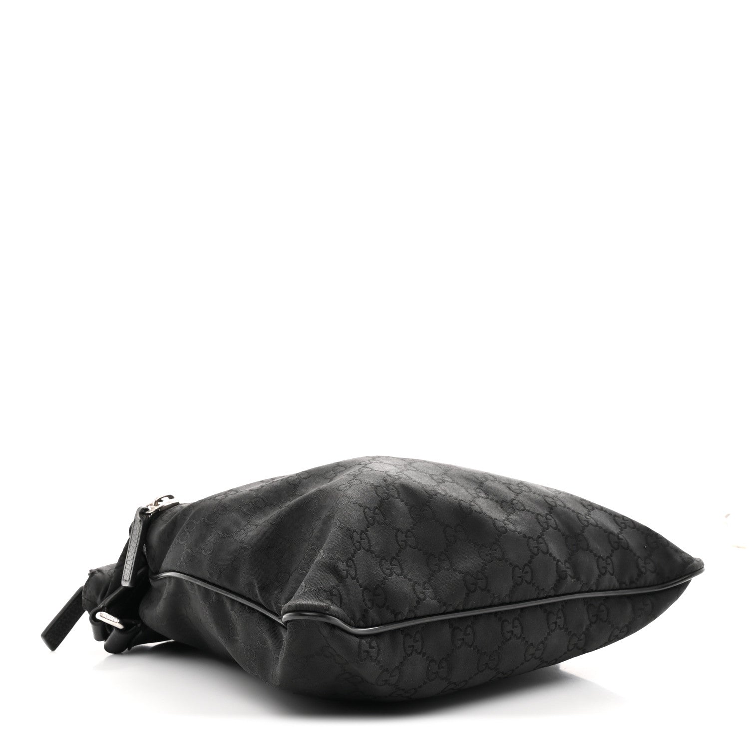 Nylon Monogram Medium Flat Messenger Bag Black