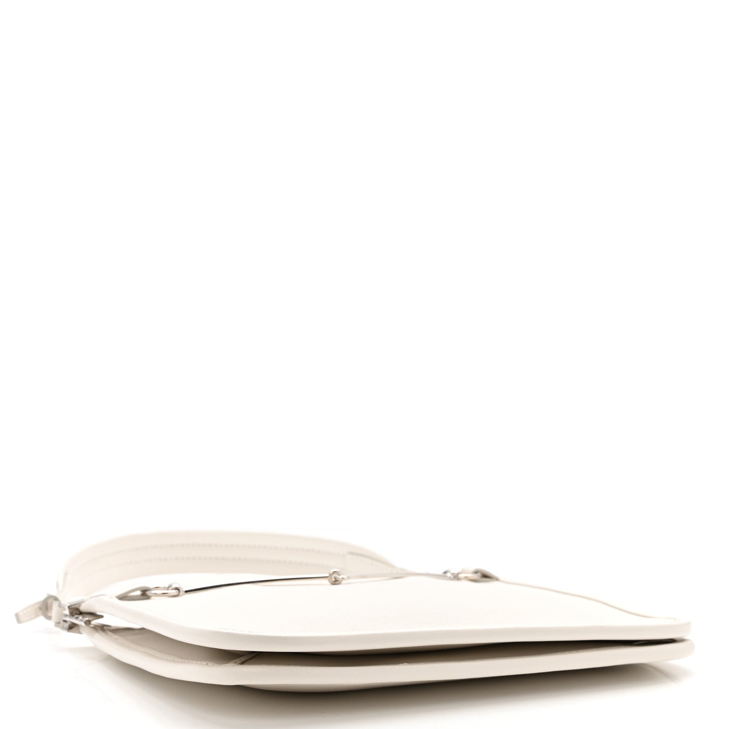 Calfskin Horsebit Slim Shoulder Bag White