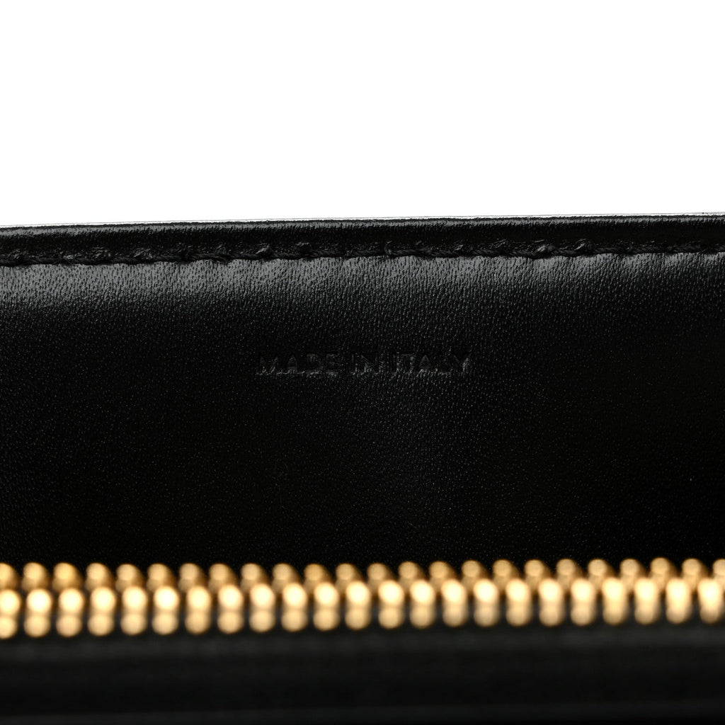 Satinated Calfskin Small 16 Top Handle Bag Black