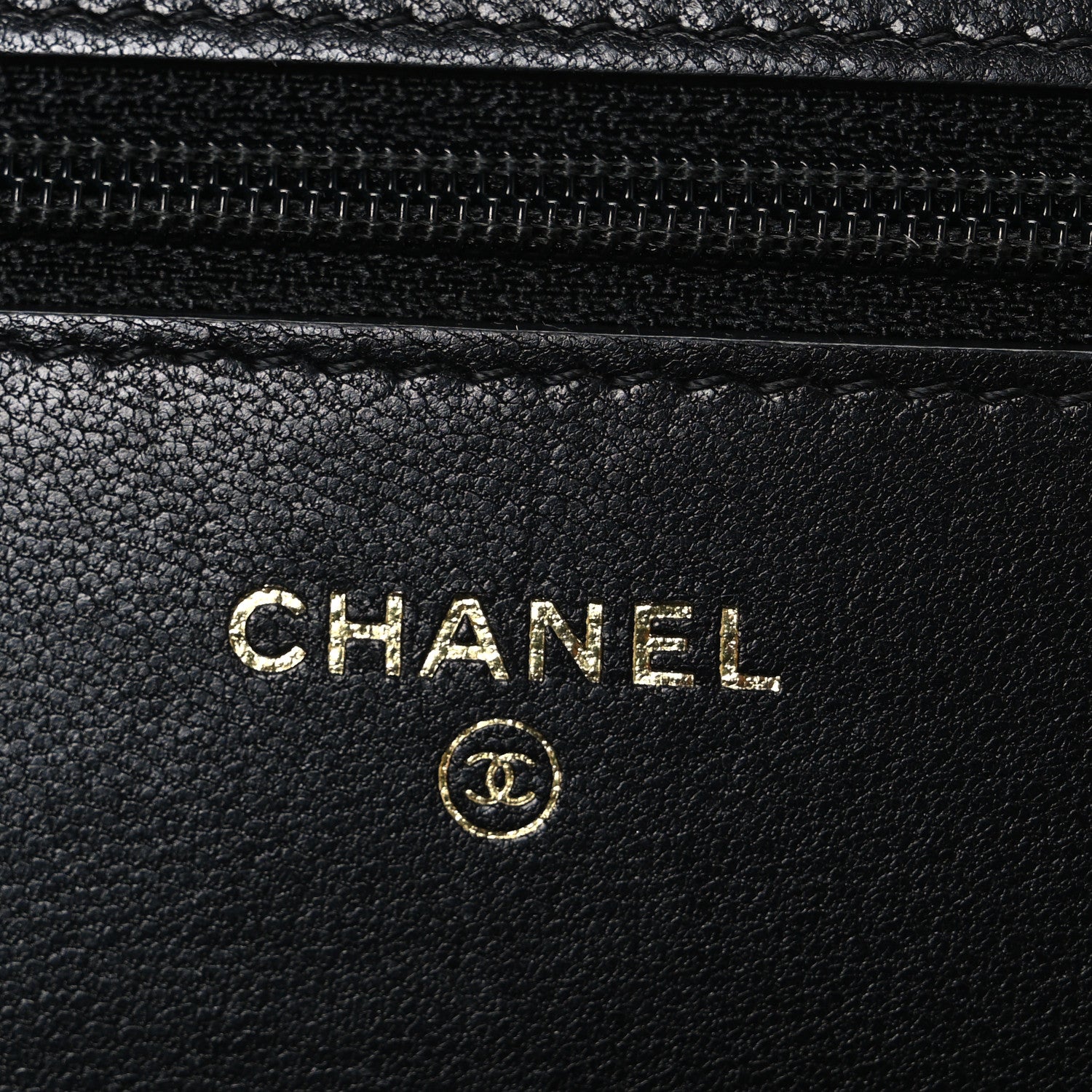 Lambskin Quilted Chanel 19 Wallet On Chain WOC Black