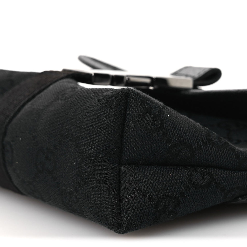 GG Monogram Web Buckle Belt Bag Black