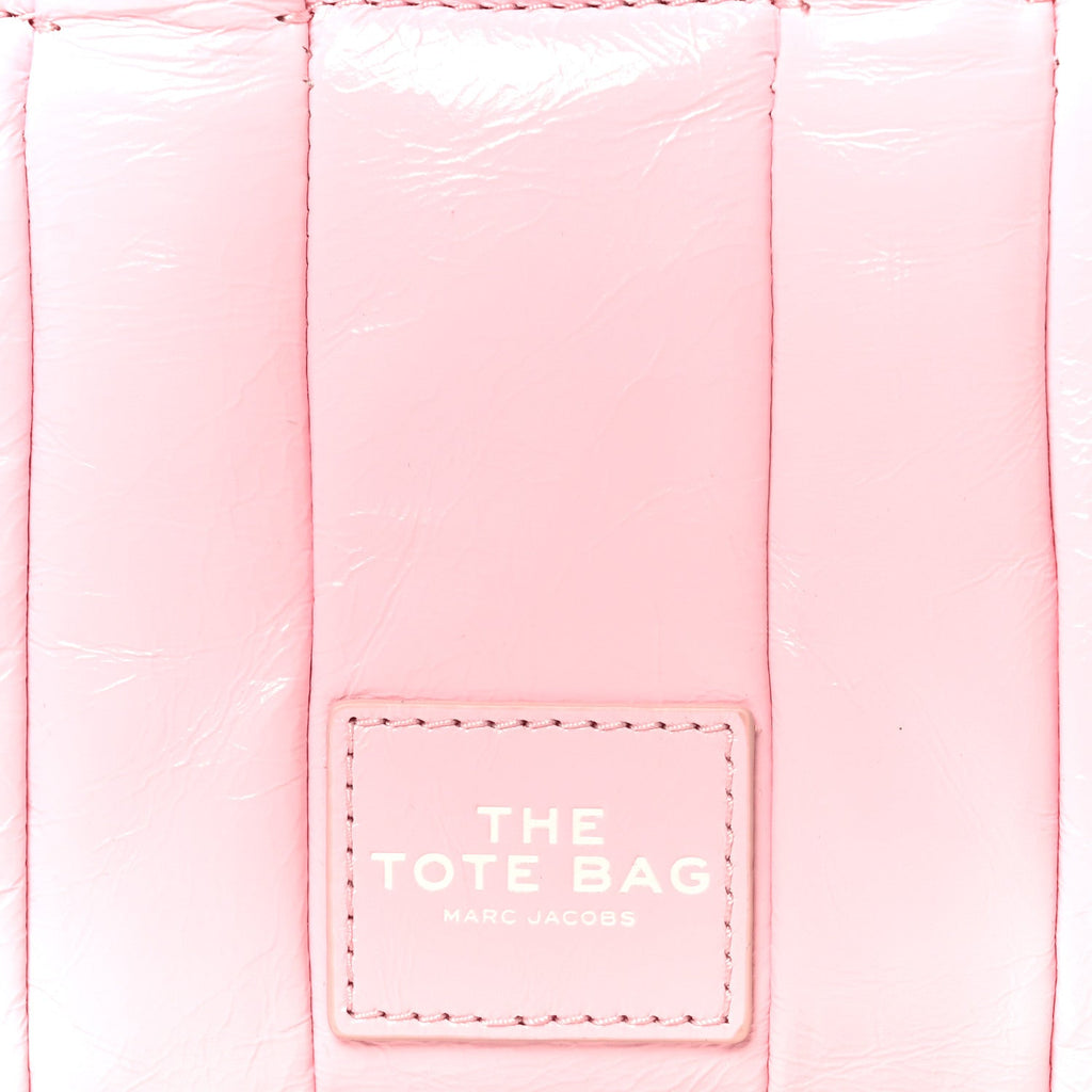 Shiny Crinkled Calfskin Mini The Tote Bag Pink