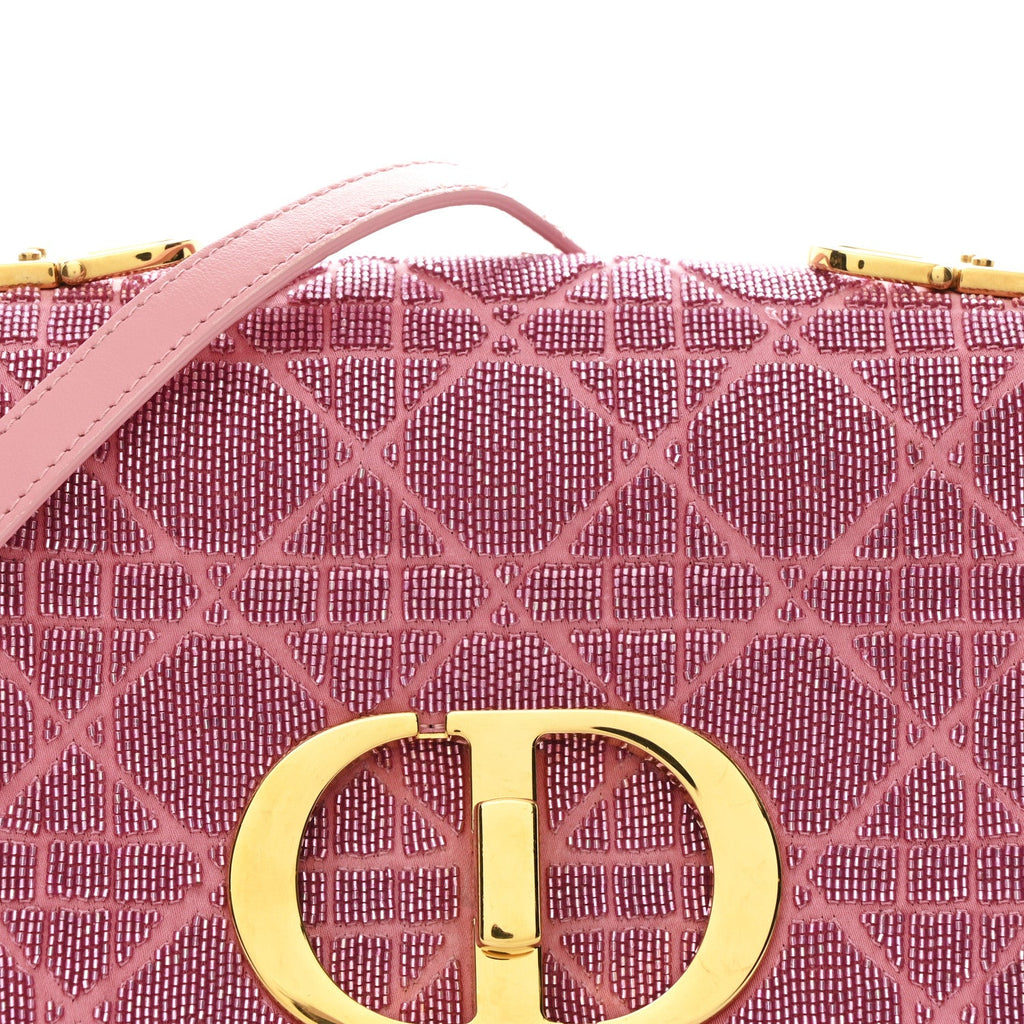 Calfskin Beaded Small Caro Bag Pink
