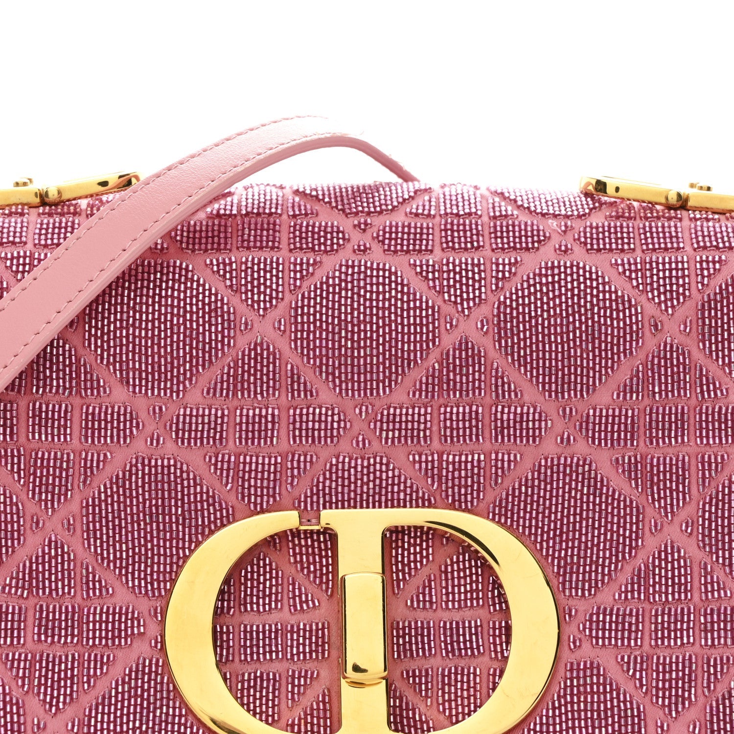 Calfskin Beaded Small Caro Bag Pink
