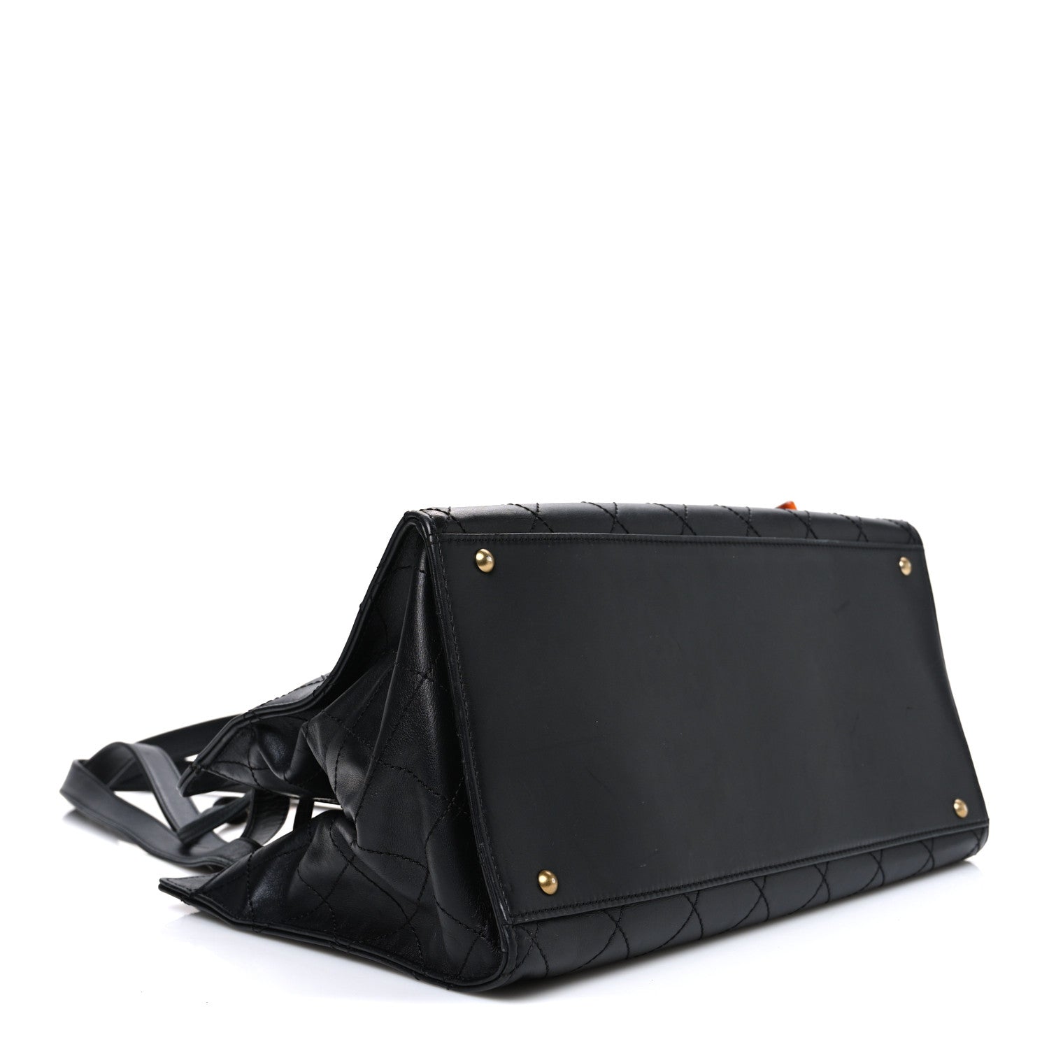 Lambskin Diamond Stitched Shoulder Bag Black