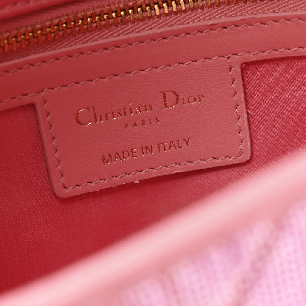 Calfskin Beaded Small Caro Bag Pink