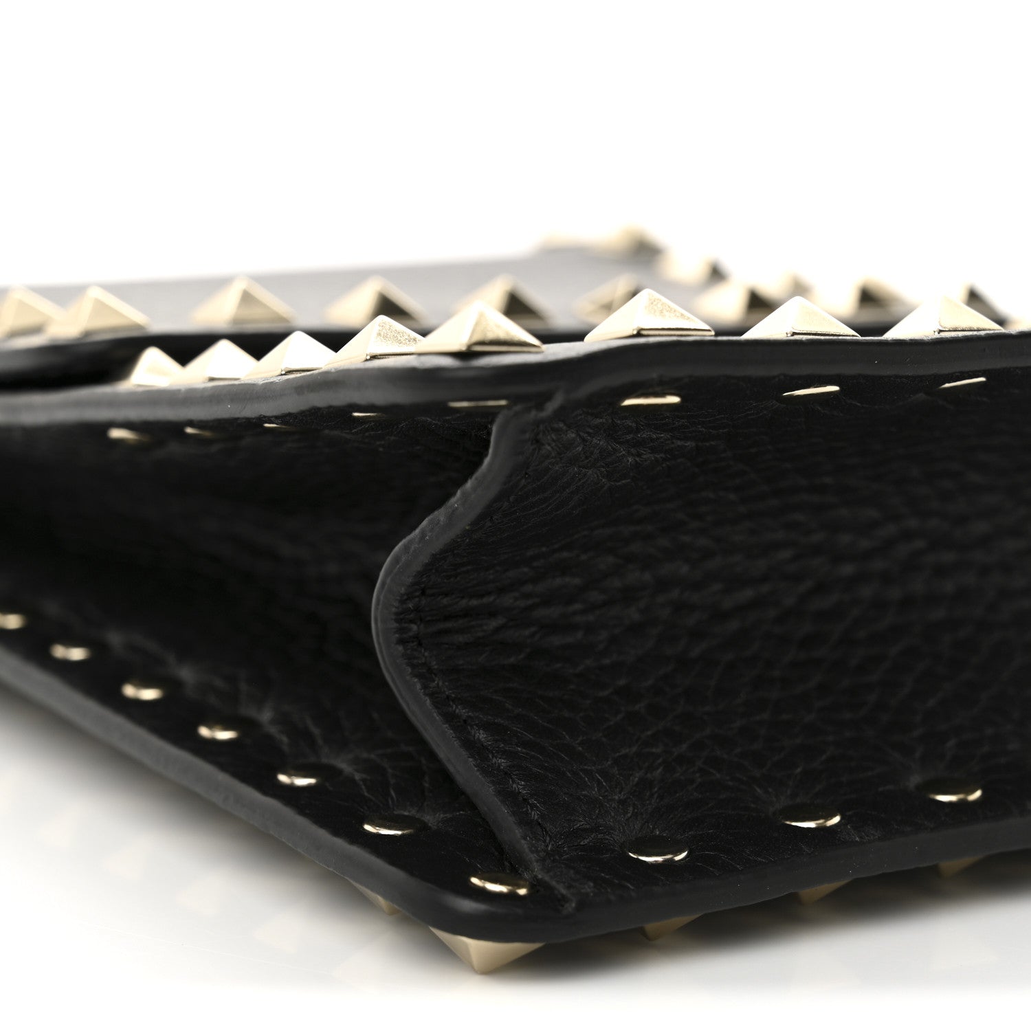 Pebbled Calfskin Rockstud Crossbody Black