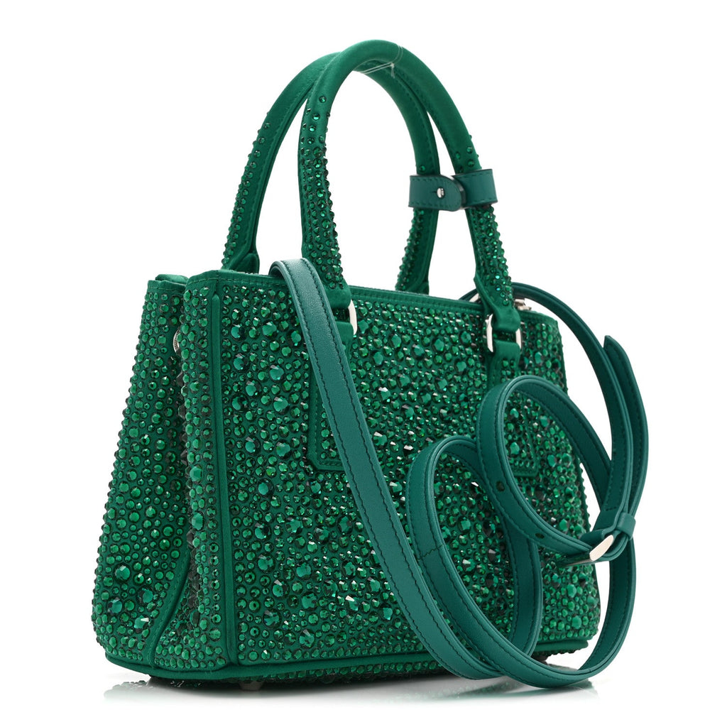Satin Crystal Mini Galleria Double Zip Tote Mango