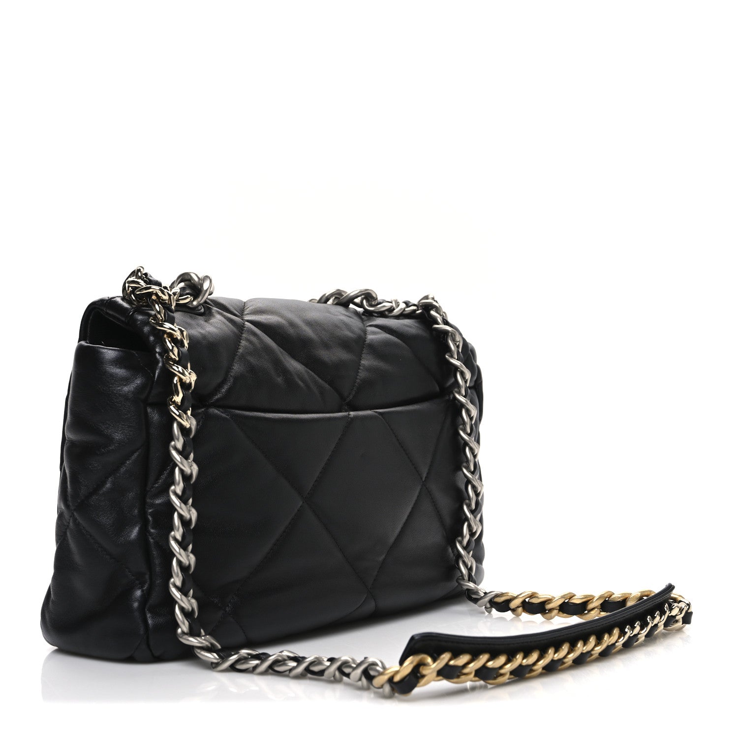 Lambskin Quilted Large Chanel 19 Flap Black