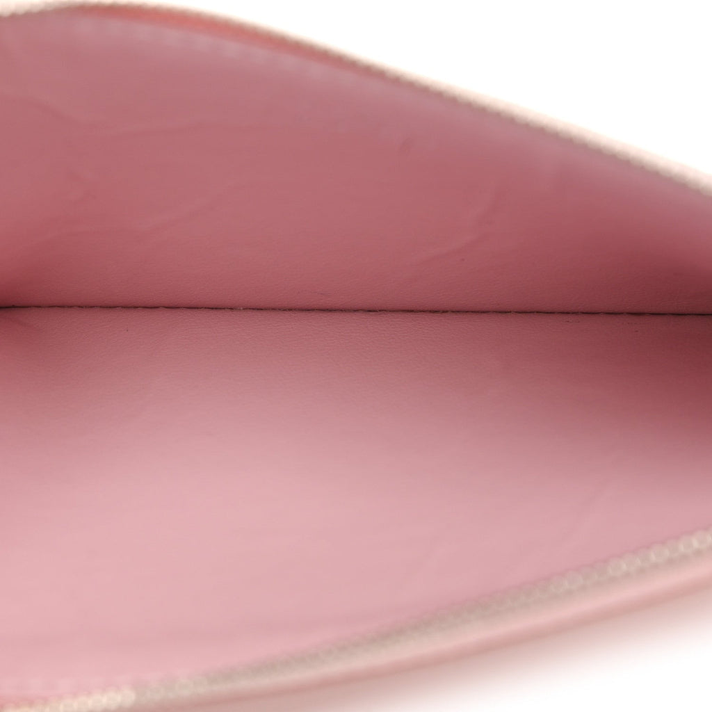 Epi Felicie Chain Wallet Zippered Insert Rose Ballerine