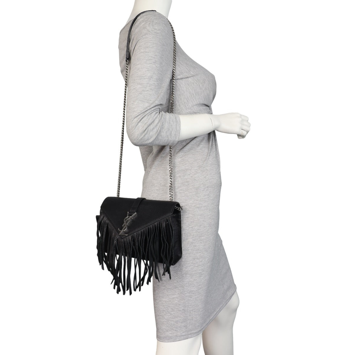 Saint Laurent Monogram Fringe Chain Bag