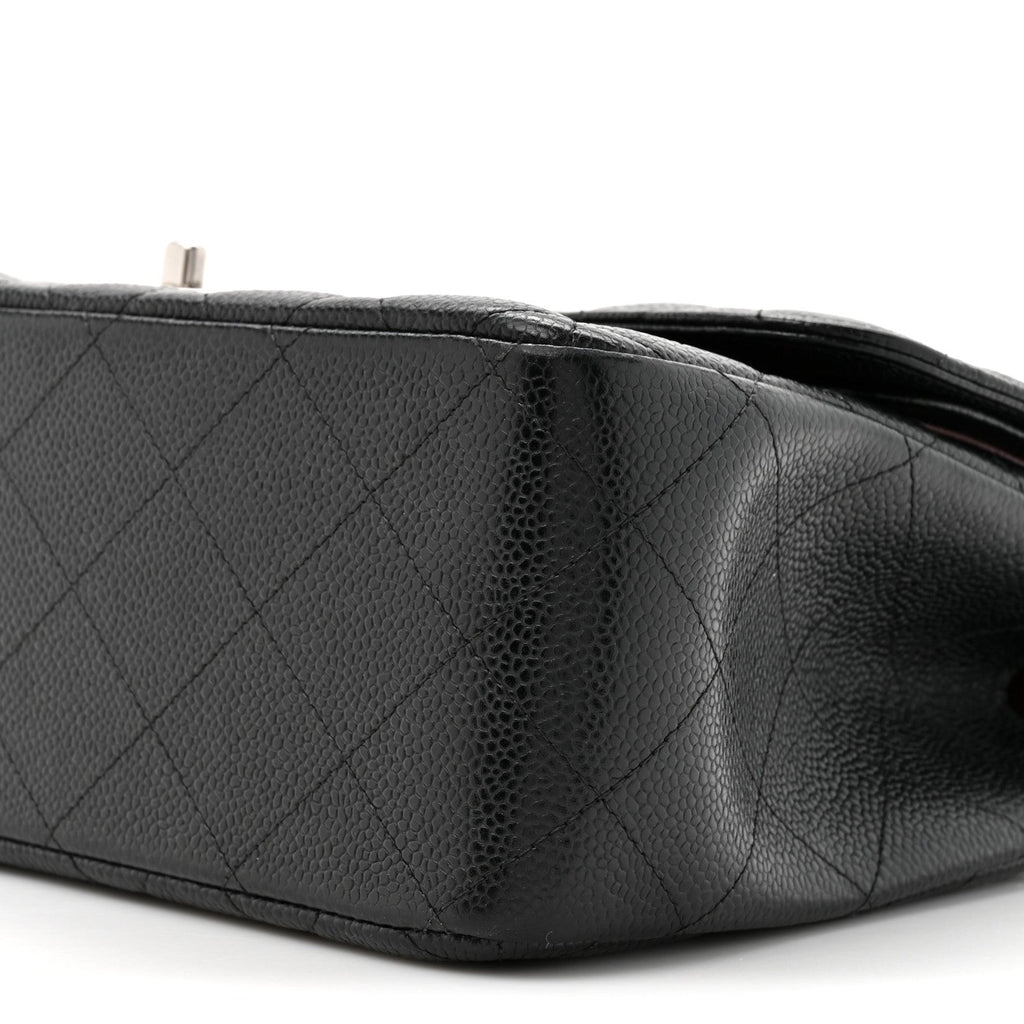 Caviar Quilted Jumbo Double Flap Black