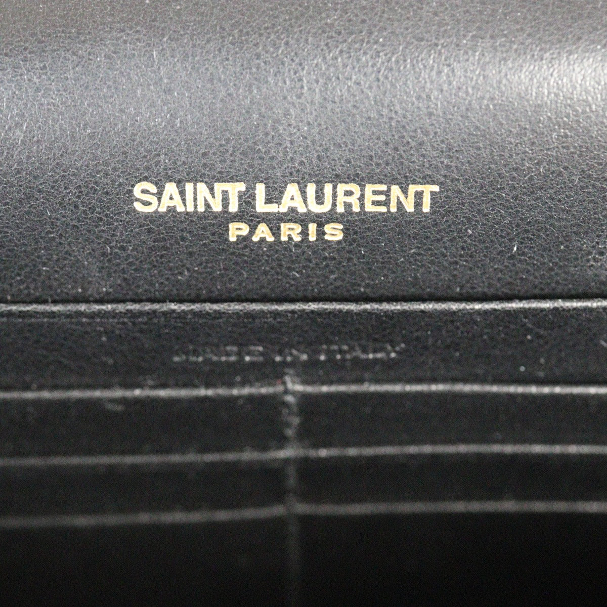 Saint Laurent Kate Tassel Chain Wallet Croc-Embossed