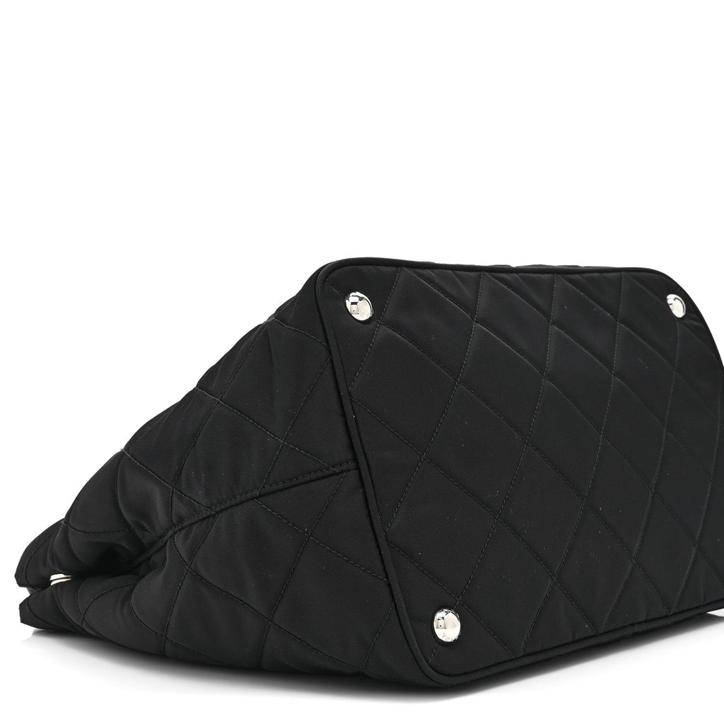 Nylon Tessuto Impuntu Quilted Tote Black