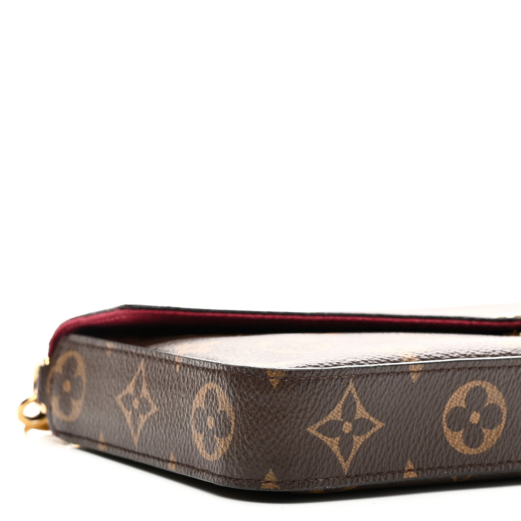 Monogram Pochette Felicie Chain Wallet Fuchsia