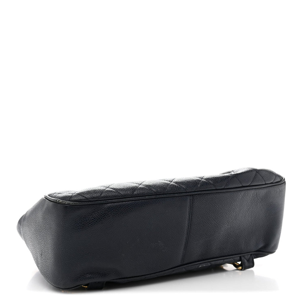 Caviar Quilted CC Drawstring Backpack Navy