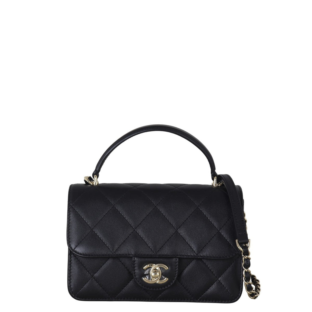 Chanel CC Top Handle Flap Bag Small