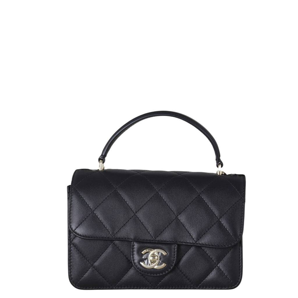 Chanel CC Top Handle Flap Bag Small